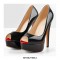 Italian Heels Peep Toe Platform Patent Pumps - Lemon