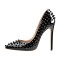 Stiletto Heels Pointed Toe Rivet Decorated Sexy Punk Pumps - Black