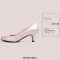 Round Toe Kitten Heels Soft Shape Vintage Style Pumps - Pink