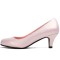 Round Toe Kitten Heels Soft Shape Vintage Style Pumps - Light Pink