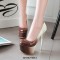 Round Toe Stiletto Metallic Heels Gradient Platforms Pumps - Brown