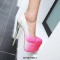 Round Toe Stiletto Metallic Heels Gradient Platforms Pumps - Pink