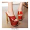 Peep Toe Rhinestones Chunky Heels Platforms Sandals - Silver