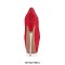 Peep Toe Metal Stiletto Heels Platforms Ankle Buckle Straps Mary Janes Pumps - Red