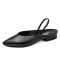 Pointed Toe Comfortable Light Slingback Flats Sandals - Black