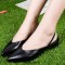 Pointed Toe Comfortable Light Slingback Flats Sandals - Black