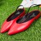 Pointed Toe Comfortable Light Slingback Flats Sandals - Red