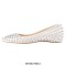 Pointed Toe Rivets Gothic Punk Studded Ballet Slip On Flat - White