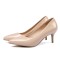 Pointed Toe Stiletto Heels Patent Kdrama Pumps - Nude