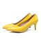 Pointed Toe Stiletto Heels Patent Kdrama Pumps - Yellow