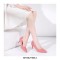 Pointed Toe Kitten Heels Patent Shallow V Cut Pumps - Red