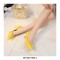 Pointed Toe Stiletto Heels Patent Shallow Pumps - Yellow