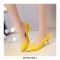 Pointed Toe Stiletto Heels Patent Shallow Pumps - Yellow