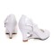 Round Toe Bowtie Decorated Heart Wedges Pumps - White Patent