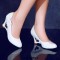 Round Toe Bowtie Decorated Heart Wedges Pumps - White Patent