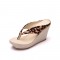 Flip Flop Flock Platforms Wedges Sandals - Leopard
