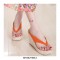 Flip Flop Flock Platforms Wedges Sandals - Beige