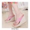 Flip Flop Flock Platforms Wedges Sandals - Beige