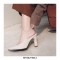 Pointed Toe Round Heels Mules Slippers Sandals - Black