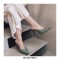 Pointed Toe Round Heels Mules Slippers Sandals - Beige