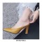 Pointed Toe Round Heels Mules Slippers Sandals - Black