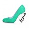 Round Toe Strange Butterfly Heels Suede Pumps - Green