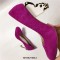 Round Toe Strange Butterfly Heels Suede Pumps - Rose Red