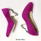 Round Toe Strange Butterfly Heels Suede Pumps - Rose Red