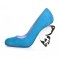 Round Toe Strange Butterfly Heels Suede Pumps - Skyblue