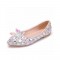 Pointed Toe Rhinestones Cindrella Ballets Wedding Bride Flats - Multicolor