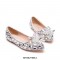 Pointed Toe Rhinestones Cindrella Ballets Wedding Bride Flats - Multicolor