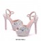 Peep Toe Ankle Buckle Straps Rhinestones Stiletto Heels Platforms Pumps - Blue