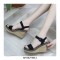 Peep Toe Platforms Cross Ankle Buckle Straps Wedges Sandals - Black