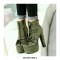 Round Toe Chunky Heels Back Zipper Ankle Highs Platforms Velvet Boots - Wine Red