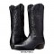 Pointed Toe Chunky Heels Western Vintage Ankle Cowboy Boots - Black