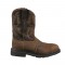 Round Toe Slip On Western Ankle Midcalf Cowboy Boots - Brown