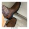 Round Toe Slip On Western Ankle Midcalf Cowboy Boots - Brown