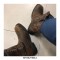 Round Toe Slip On Western Ankle Midcalf Cowboy Boots - Brown