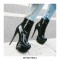 Stiletto Heels Round Toe Booties with Side Zipper - Black