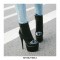 Stiletto Heels Round Toe Booties with Side Zipper - Black