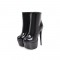 Stiletto Heels Round Toe Booties with Side Zipper - Black