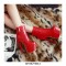 Stiletto Heels Round Toe Booties with Side Zipper - Red