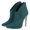 Pointed Toe Stiletto Heels Suede Back Zipper Ankle Highs Booties - Green