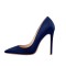 Pointed Toe Classic Stiletto Heels Suede Pumps - Blue