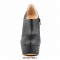 Round Toe Stiletto Heels Matte Side Zipper Platforms Ankle Highs Booties - Black