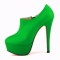 Round Toe Stiletto Heels Matte Side Zipper Platforms Ankle Highs Booties - Dark Green
