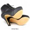 Round Toe Stiletto Heels Matte Lace Up Platforms Ankle Highs Booties - Black