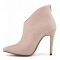 Pointed Toe Stiletto Heels Matte Back Zipper Ankle Highs Booties - Apricot