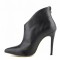 Pointed Toe Stiletto Heels Matte Back Zipper Ankle Highs Booties - Black