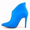 Pointed Toe Stiletto Heels Matte Back Zipper Ankle Highs Booties - Blue